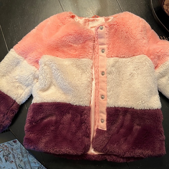 cat & jack girls faux fur coat - Picture 1 of 4